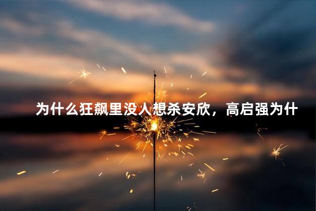 为什么狂飙里没人想杀安欣，高启强为什么不杀安欣