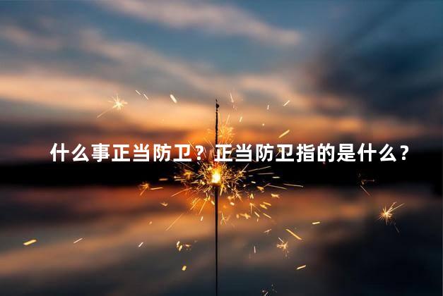 什么事正当防卫？正当防卫指的是什么？