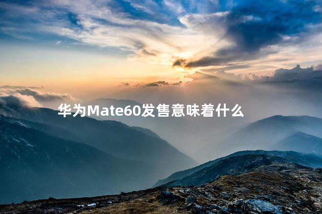 华为Mate60发售意味着什么 Mate60的发售更是备受瞩目