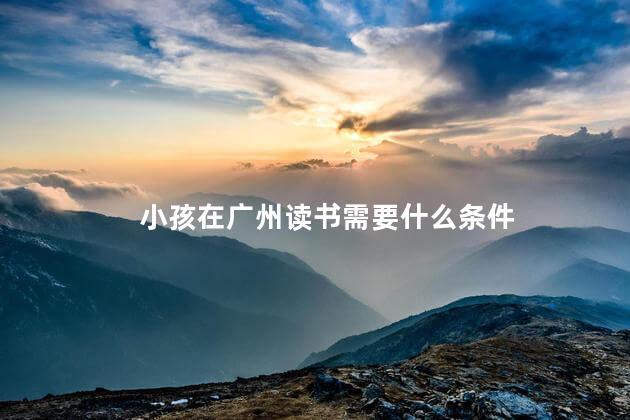 小孩在广州读书需要什么条件，外地小孩在广州上学需要什么条件