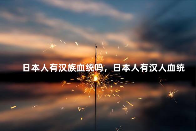 日本人有汉族血统吗，日本人有汉人血统的吗