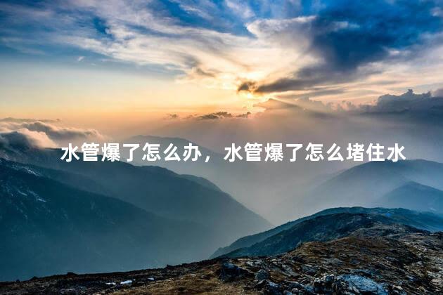 水管爆了怎么办，水管爆了怎么堵住水
