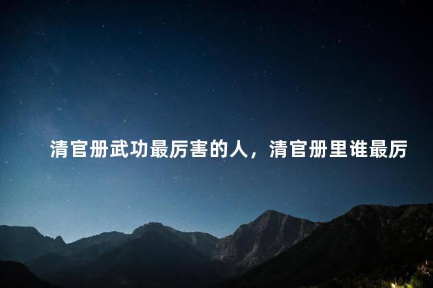清官册武功最厉害的人，清官册里谁最厉害