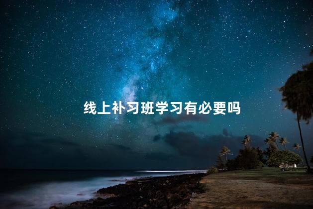 线上补习班学习有必要吗