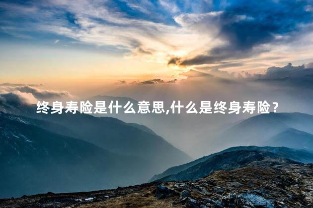 终身寿险是什么意思,什么是终身寿险？