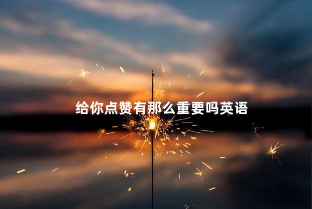 给你点赞有那么重要吗英语